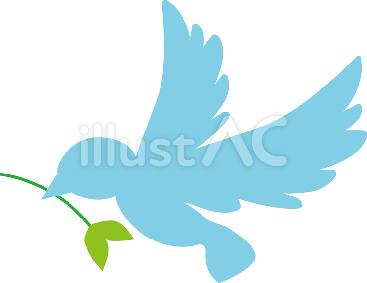 小枝を運ぶ青い鳥 青い鳥,幸せ,緑のイラスト素材