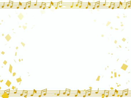 音楽フレーム 音符,音楽,紙吹雪,パーティー,お祝い,背景,カラフル,漫画,キラキラ,紙のイラスト素材