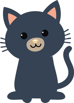 四本ひげのクロネコ 猫,保護猫,野良猫,黒猫,動物,ペット,生き物のイラスト素材