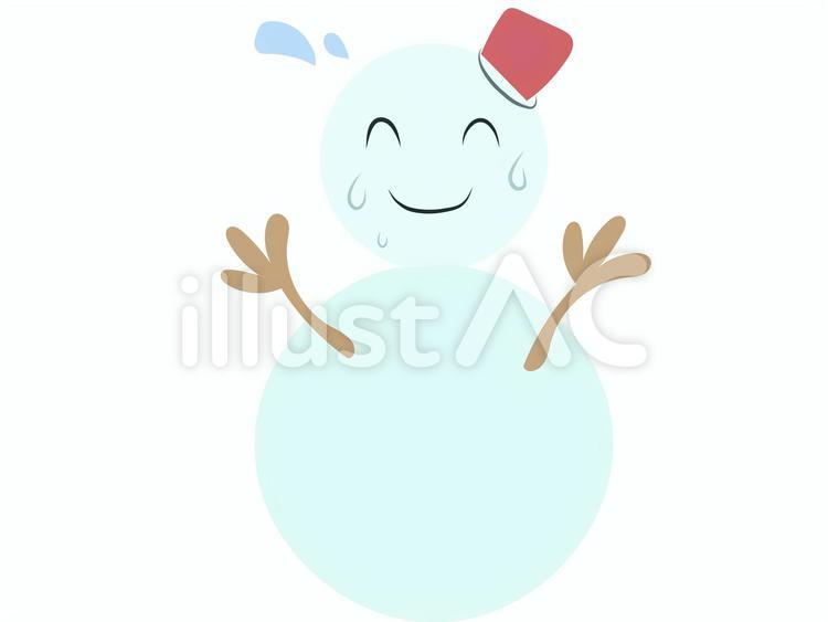 雪だるま　汗かき 雪だるま,冬,雪のイラスト素材