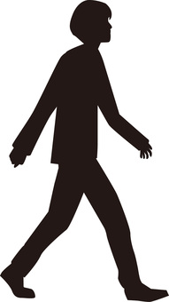 歩行者シルエット 歩行者シルエット 歩行者,歩く,人物,横向き,カジュアル,若い,男性,シルエットのイラスト素材