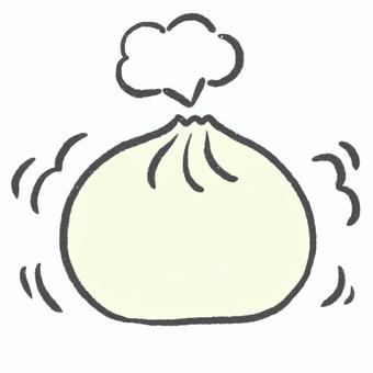 肉まん 肉まん,かわいい,シンプル,ゆるい,単体,手描き,食べ物,ほかほか,温かい,中華のイラスト素材