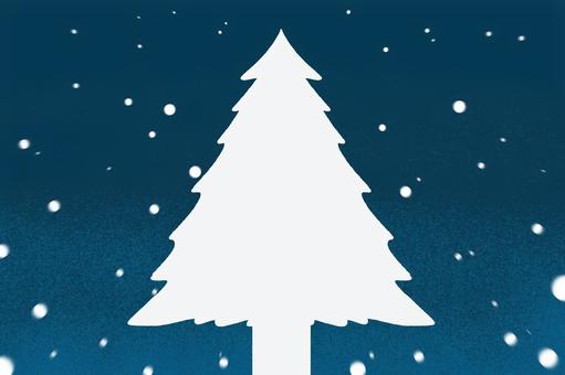 クリスマスツリー　夜空 クリスマスツリー,ツリー,木,雪,空,夜,夜空,グラデーション,クリスマス,冬のイラスト素材