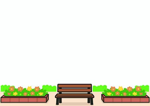 壁紙の公園です。 壁紙,ベンチ,シンプル,公園,屋外,座る,休憩,リラックス,散歩,花壇のイラスト素材