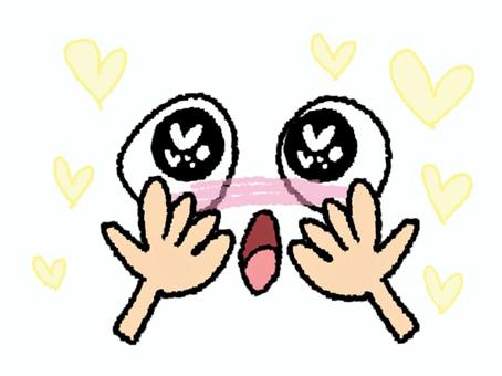 恋するリアクション ドキドキ,ハート,目,リアクション,可愛い,照れる,お知らせ用,宣伝用,pop調,手描きのイラスト素材