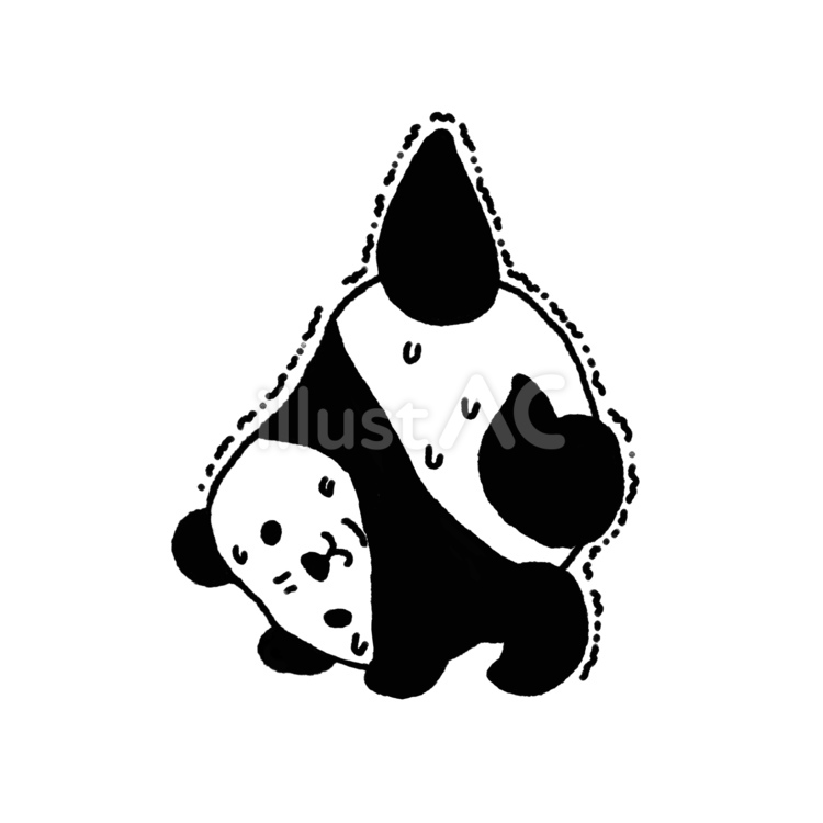 パンダシリーズ　ヨガ　堕天使のポーズ2 パンダ,かわいい,ヨガのイラスト素材