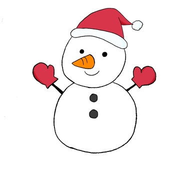 サンタ帽子の雪だるま