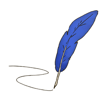 手描きの羽ペン 羽ペン,書く,手描き,シンプル,線のイラスト素材