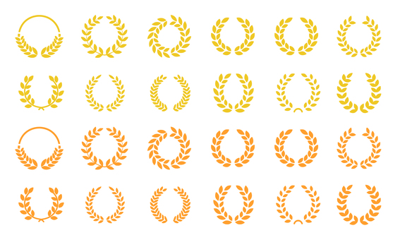 月桂樹アイコンまとめ 月桂樹アイコンまとめ 月桂樹,アイコン,まとめ,カラー,装飾のイラスト素材