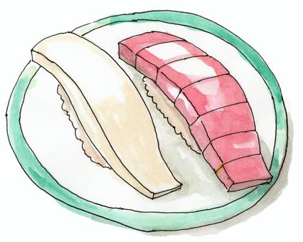 Illustration, nigiri sushi, edo-do, sushi, 