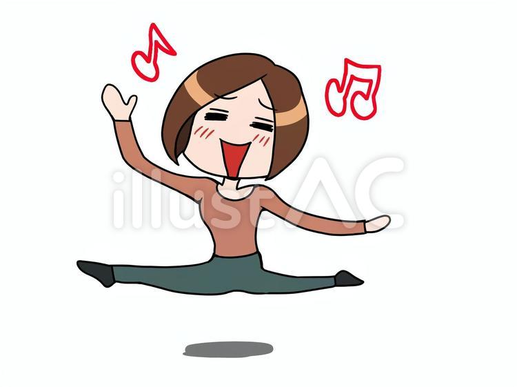 女性＿うきうき＿幸せ０２ 女性,人物,踊るのイラスト素材