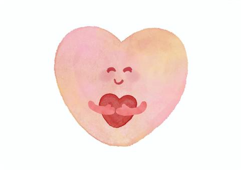 幸せな水彩ハート シンプル スタンプ 幸せ,嬉しい,安心,ハート,水彩,手描き,こころ,医療,ケア,メンタルのイラスト素材
