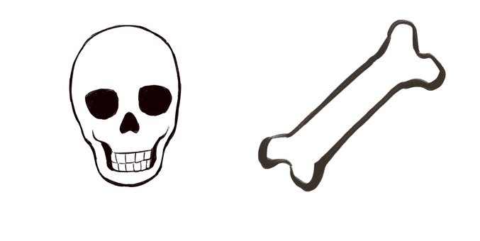 bones bones 骨,頭蓋骨,怖い,ハロウィン,骸骨,ホラーのイラスト素材