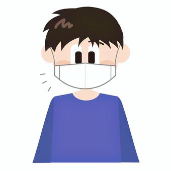 マスクをする若者の男性 マスク,風邪,熱,病気,コロナ,予防,若者,男性,男の子,男のイラスト素材