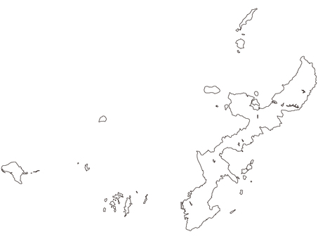 白地図/沖縄県 白地図/沖縄県 沖縄県,白地図,地図,マップ,沖縄,形,伊江島,伊是名島,伊平屋村,久米島のイラスト素材