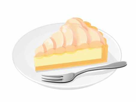 白桃のタルト4 白桃,タルト,ミント,スイーツ,料理,食べ物,フルーツ,皿,ピースのイラスト素材
