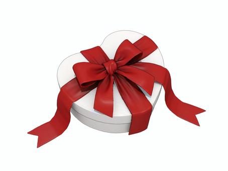 クリスマスプレゼントの白いハートギフト箱