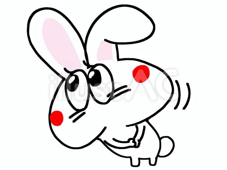 うさぎ　前のめり　覗く うさぎ,前のめり,気になるのイラスト素材
