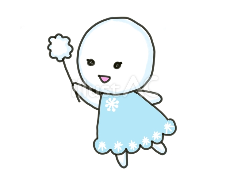 ゆきんこ(みずいろ) 雪,妖精,冬のイラスト素材