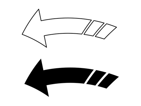 黒の途切れたカーブする矢印セット 矢印,アイコン,カーブ,曲がる,回転,横,方向,方角,目印,ポイントのイラスト素材