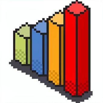 ドット絵 グラフ ドット絵 グラフ ドット絵,グラフ,棒,8ビット,レトロゲームのイラスト素材
