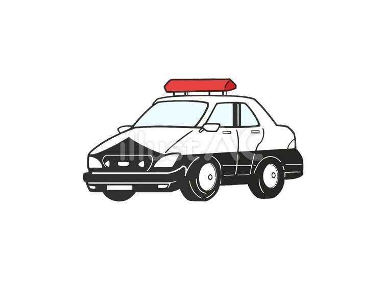 市民の生活と安全を守る警察のパトカー パトカー,車,タイヤのイラスト素材