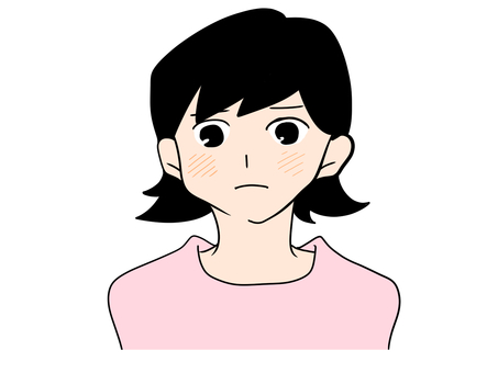 肌荒れのイラスト 人物,女性,肌,肌荒れ,肌悩み,肌トラブル,イラスト,手描きのイラスト素材