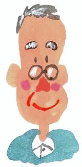 human_0011 顔,男性,老人,人物,上半身,水彩画のイラスト素材