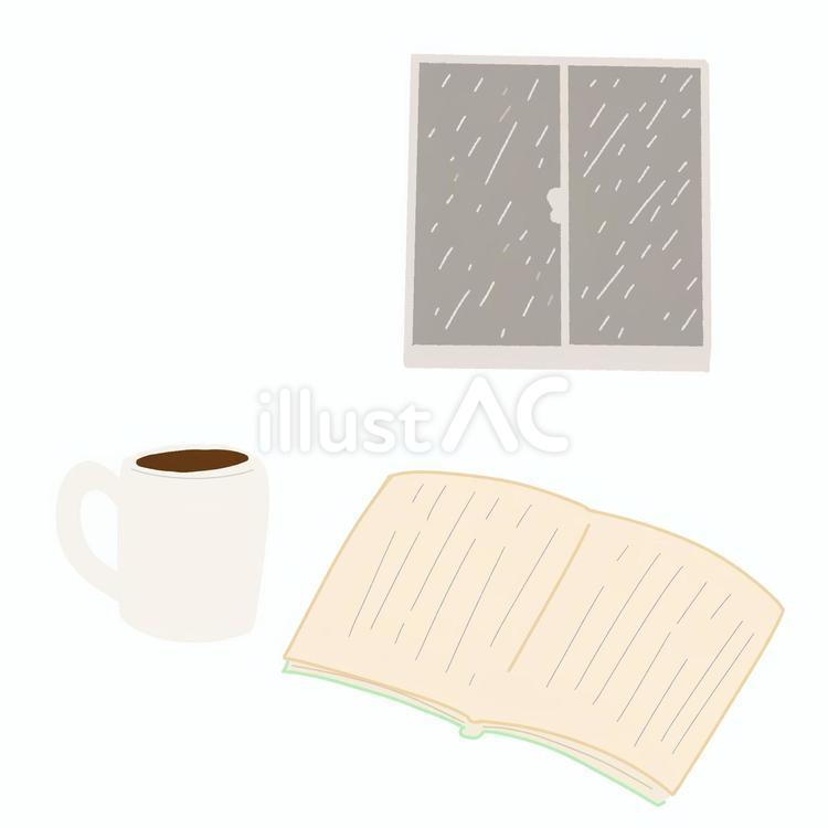 雨の日お家で読書 雨の日,雨,読書のイラスト素材