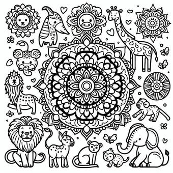 Illustration, mandala, animal, relax, 