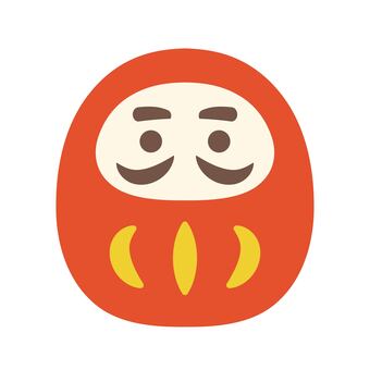 縁起だるまのシンプルアイコン ダルマ,達磨,だるま市,年賀状,アイコン,正月,お守り,可愛い,オシャレ,小物のイラスト素材