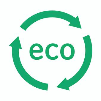 循環する丸いecoマークのアイコン エコ,リサイクル,アイコン,eco,エコロジー,循環,マーク,矢印,再利用,環境のイラスト素材