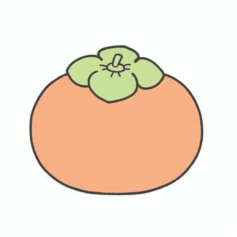 柿の手描きイラスト2 柿の手描きイラスト2 柿,フルーツ,秋,手描き,挿絵,単品,シンプル,果物,食べ物,かきのイラスト素材