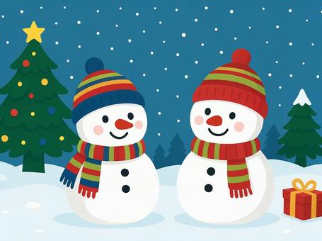 冬の友達 カラフルなマフラーの雪だるま 冬の友達 カラフルなマフラーの雪だるま 雪だるま,冬,雪,クリスマス,カラフル,マフラー,帽子,ニット帽,可愛い,キャラクターのイラスト素材