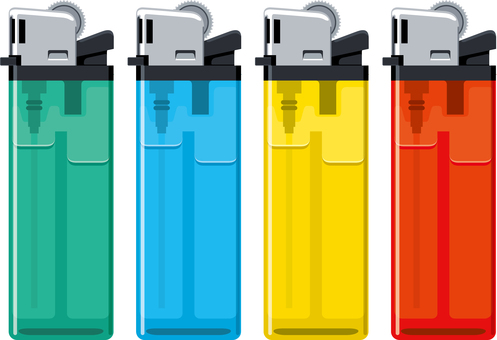 使い捨てライターのセット 使い捨て,ライター,セット,着火,使い切り,ガスライター,100円,ディスポーザブル,タバコ,携帯のイラスト素材