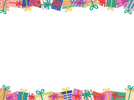 プレゼントフレーム プレゼント,誕生日,クリスマス,贈り物,リボン,お祝い,フレーム,装飾,枠,おしらせのイラスト素材