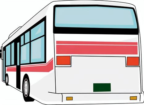 路線バス　 路線バス,公共交通,ローカル,移動,乗り物,車体,後ろ,ライン,赤のイラスト素材