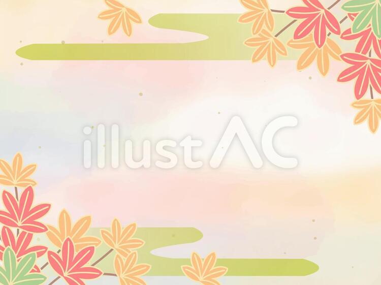 秋和柄フレームイラスト No 無料イラストなら イラストac