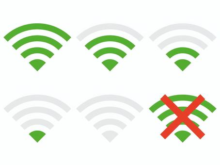 Flat Wi-Fi icon set: green, wi fi fi, icon, set, JPG and PNG