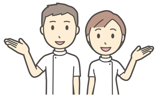  理学療法士の男女-019-バスト 案内,理学療法士,男女,医療,病院,クリニック,整体師,柔道整復師,鍼灸師,人物のイラスト素材