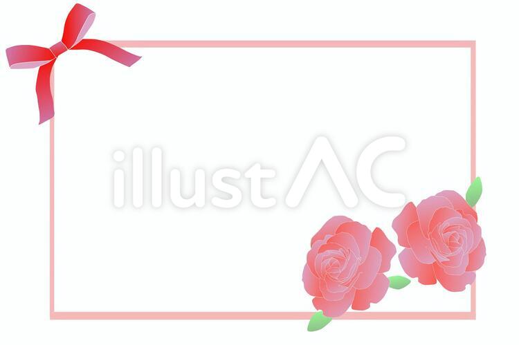 メッセージカード・薔薇（赤） 薔薇,バラ,ばらのイラスト素材