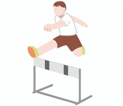 ハードルを飛ぶ男性 陸上競技,ハードル,陸上部,スポーツ,運動,男性,人物,体育,競技,部活のイラスト素材
