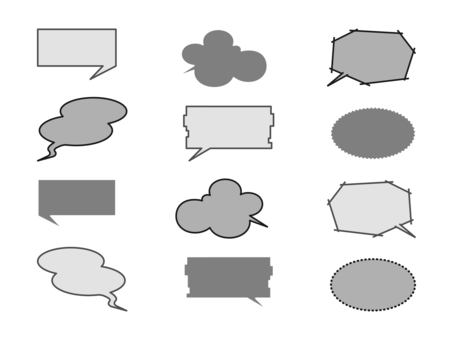 Illustration, red, frame, speech balloon, 