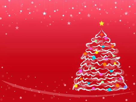 イルミネーション雪星クリスマスバナー クリスマス,クリスマスツリー,もみの木,ツリー,イルミネーション,星,流れ星,赤,雪,冬のイラスト素材