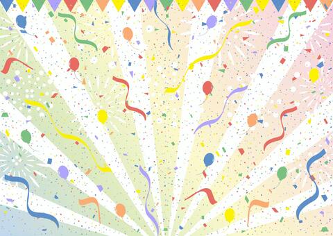 Confetti paper tape fireworks flag balloons, , JPG and EPS