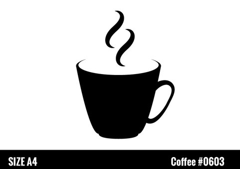 Coffee and steam silhouette icon, , JPG, PNG and AI