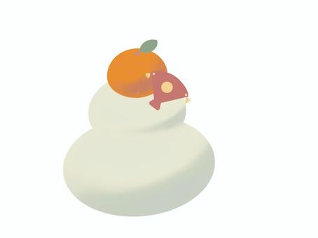 シンプルな鏡餅 鏡餅,かがみもち,シンプル,もち,餅,正月,縁起物,イラスト,素材,年賀状のイラスト素材
