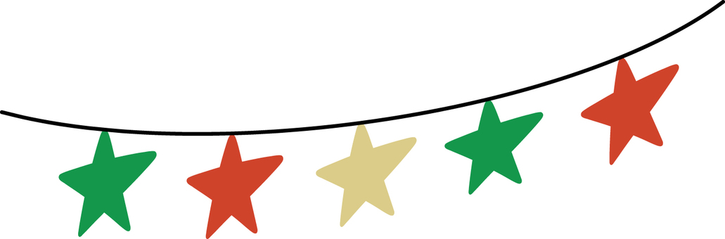 クリスマスカラーの星のガーランド クリスマスカラーの星のガーランド 星,ガーランド,パーティー,行事,お祝い,イベント,飾り,装飾,ワンポイント,かわいいのイラスト素材