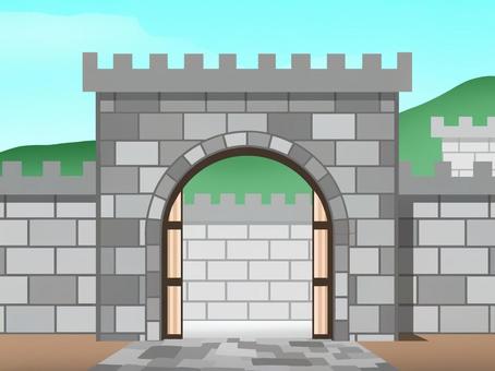 お城の開門 お城の開門 お城,古城,門,砦,城門,扉,要塞,開門,ゲート,オープンのイラスト素材