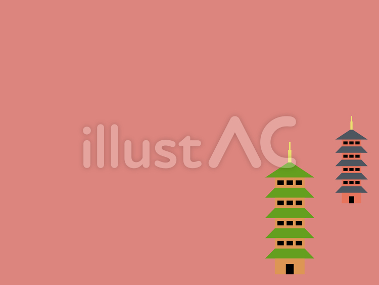 五重の塔壁紙2 五重の塔,仏塔,建物のイラスト素材